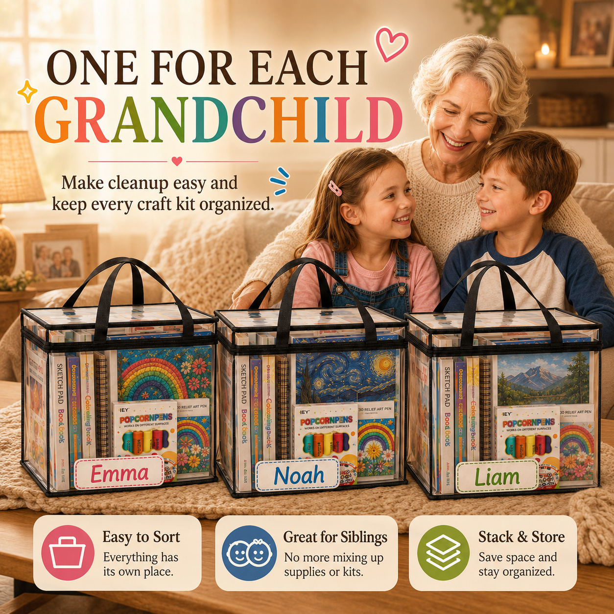 📦lovyanocosh® Large Heavy-Duty Thick Plastic Clear Storage